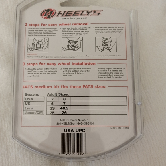 NEW Heelys Replacement Wheels Fats Medium Adult Size US 7-8/ EU 39 - Picture 2 of 3